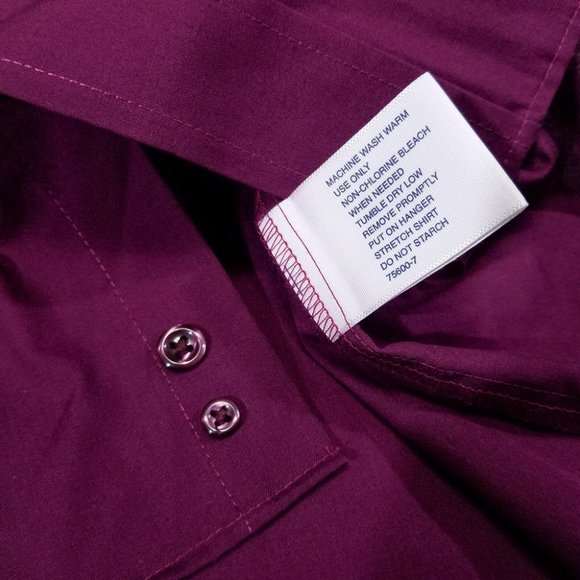 Stafford Wrinkle-Free Pink Long Sleeve Dress Shirt - Picture 9 of 12